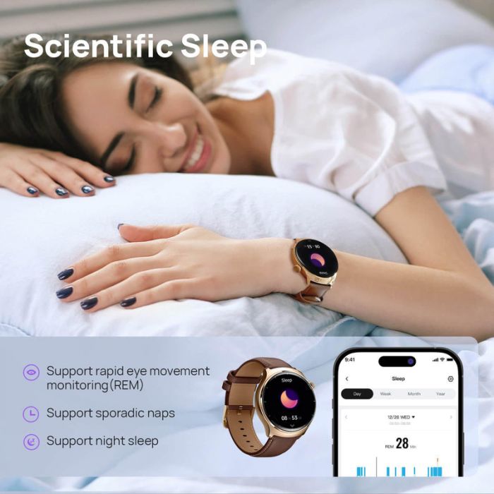 Смарт-годинник Mibro Lite 3 Pro 45мм, 1.32", 466x466, AMOLED, BT 5.3, GPS, 5 ATM, рожево-золотий