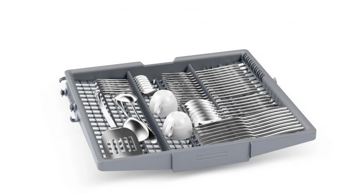 Посудомийна машина Bosch вбудована, 14компл., D, 60см, дисплей, 3й кошик, білий