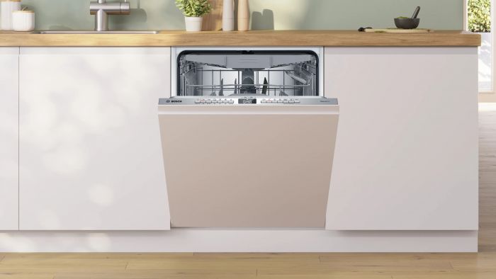 Посудомийна машина Bosch вбудована, 14компл., D, 60см, дисплей, 3й кошик, білий