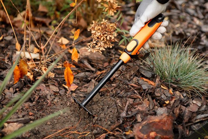 Граблі садові Neo Tools, ширина 8.5см, 5 зубців 25см, система NEO Click 0.12кг