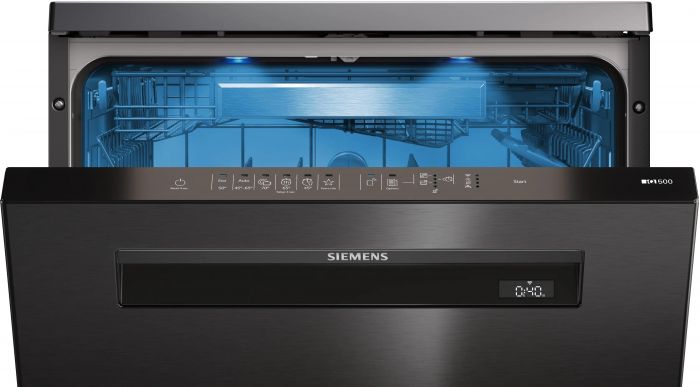 Посудомийна машина Siemens, 13компл., B, 60см, дисплей, чорна нержавіюча сталь
