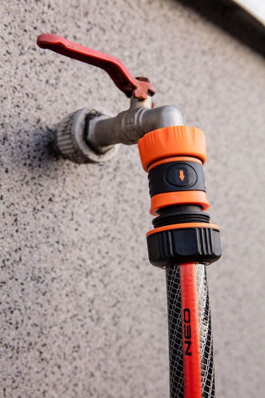 Конектор для шланга Neo Tools 1/2" наскрізний двокомпонентний біметалічний