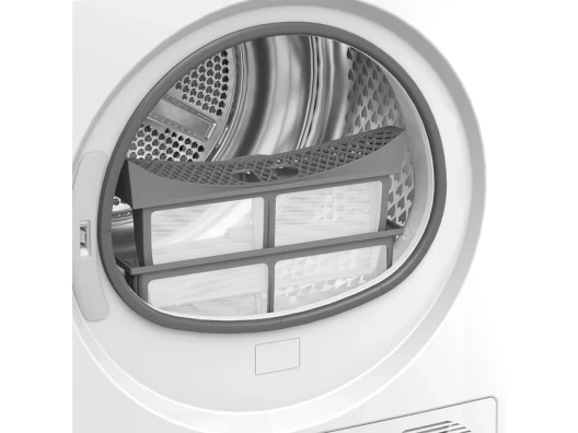 Сушильна машина Whirlpool тепловий насос, 9кг, A+++, 60см, дисплей, люк чорний, білий