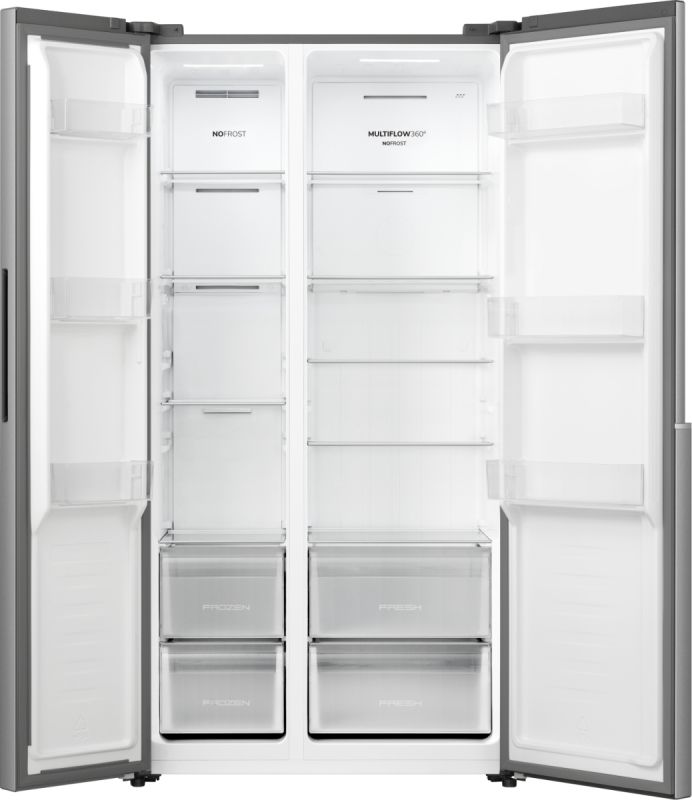 Холодильник SBS Gorenje, 179х62х91см, 2 двері, 347(197)л, А+, NF+, Інв., Зона св-ті, Зовн. Диспл, нерж