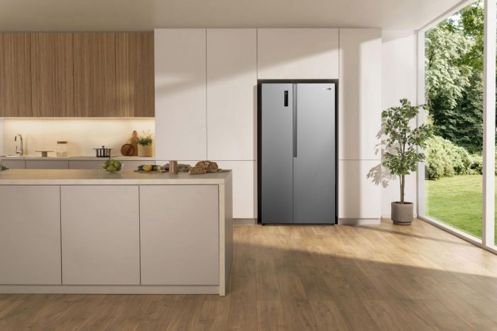 Холодильник SBS Gorenje, 179х62х91см, 2 двері, 347(197)л, А+, NF+, Інв., Зона св-ті, Зовн. Диспл, нерж