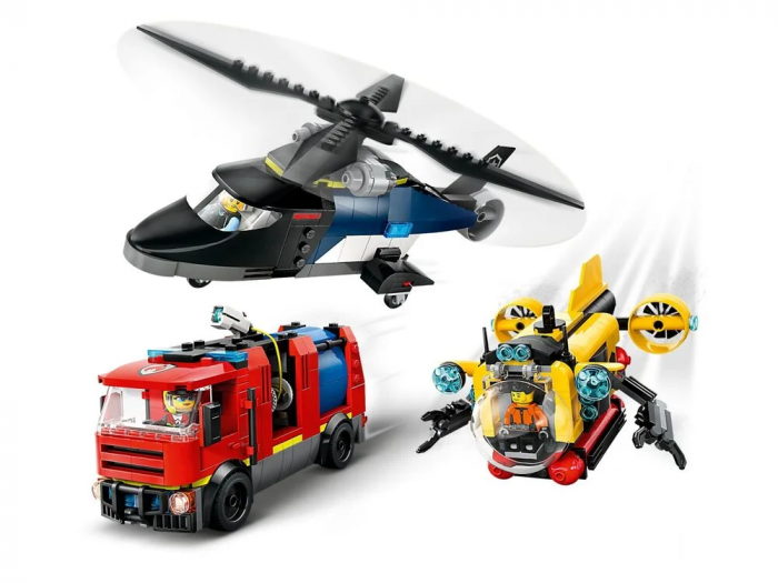 Конструктор LEGO City Ремікс вертольотів, пожежних машин і підводних човнів