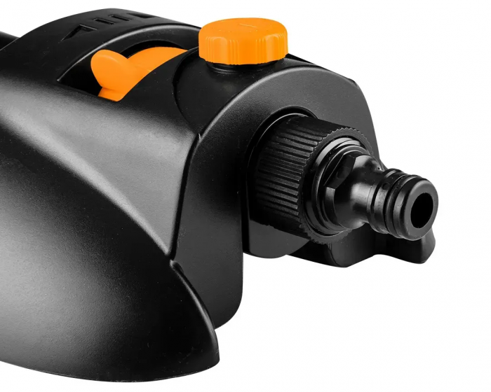 Зрошувач дощовий Neo Tools, дощувач маятниковий, 18 сопел в металевому елементі, регулювання діапазону та сили поливу, площа розпилення 14х19м