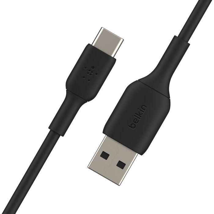 Кабель USB-A > USB-C заряджання/синхронізації Belkin 0.15м, 15Вт, Type-C, PVC, чорний