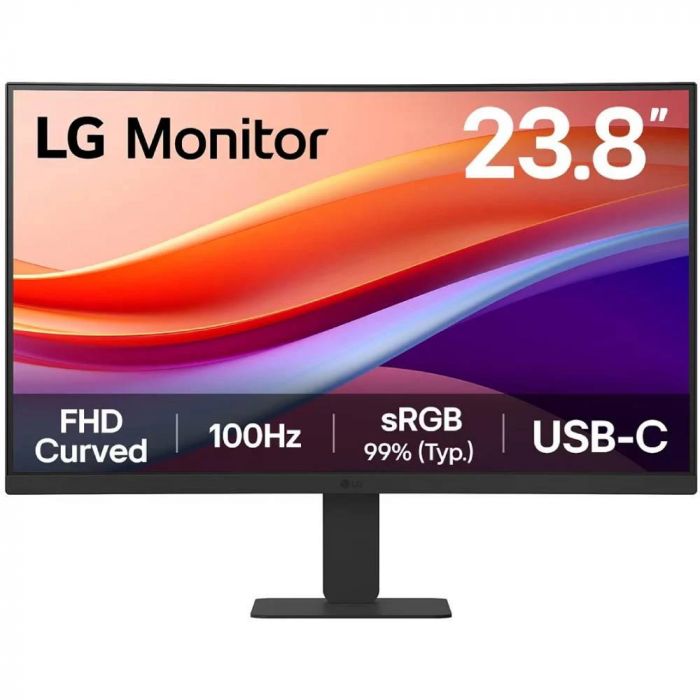 Монітор LG 23.8" 24U421A-B HDMI, USB-C, Audio, VA, 100Hz, sRGB 99%, CURVED