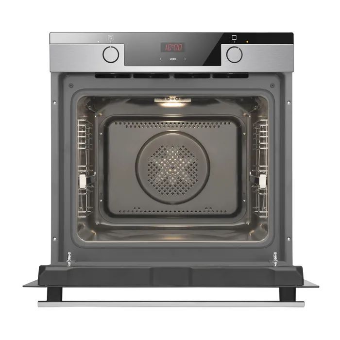 Духова шафа Hansa електрична, 65л, A, дисплей, конвекція, телескопічні направляючі, 3 скла, нержавіюча сталь