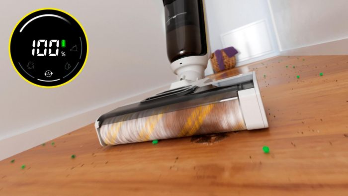 Пилосос karcher безпровідний FCV 4 Dry Extra, вологе прибирання, конт пил -0.45л, вода -0.75л, автон. робота до 45хв, самоочищення, білий