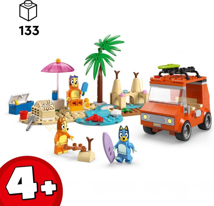 Конструктор LEGO Bluey Пляж і сімейна поїздка на автомобілі Блуї