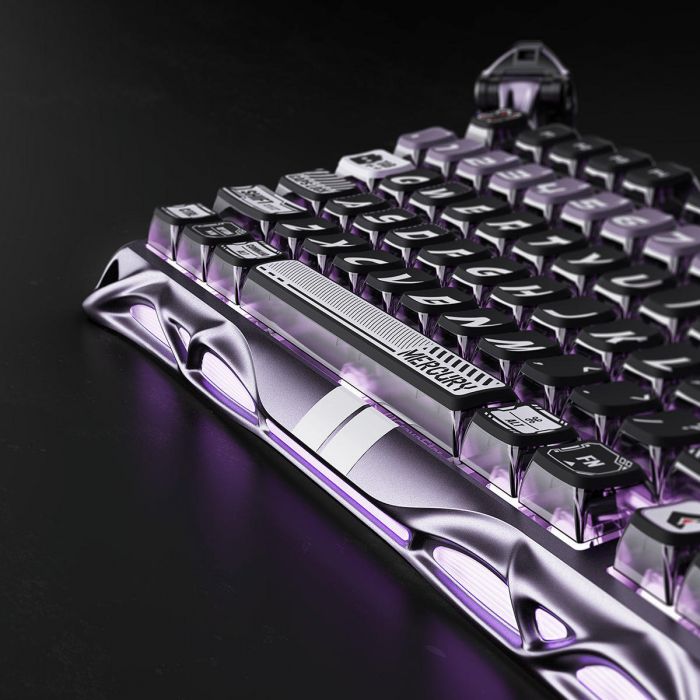 Клавіатура магнітна GravaStar Mercury V75 Pro 80keys, GravaStar x Gateron Jade Gaming, USB-A, 8k, RGB, Iron Purple