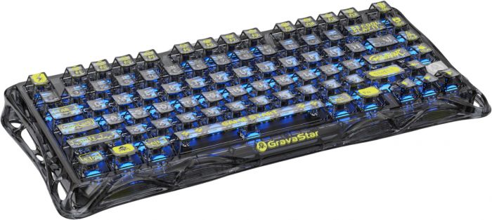 Клавіатура механічна GravaStar Mercury K1 Lite 80keys, GravaStar x BSUN Grey, EN/UKR, BT/WL/USB, чорний