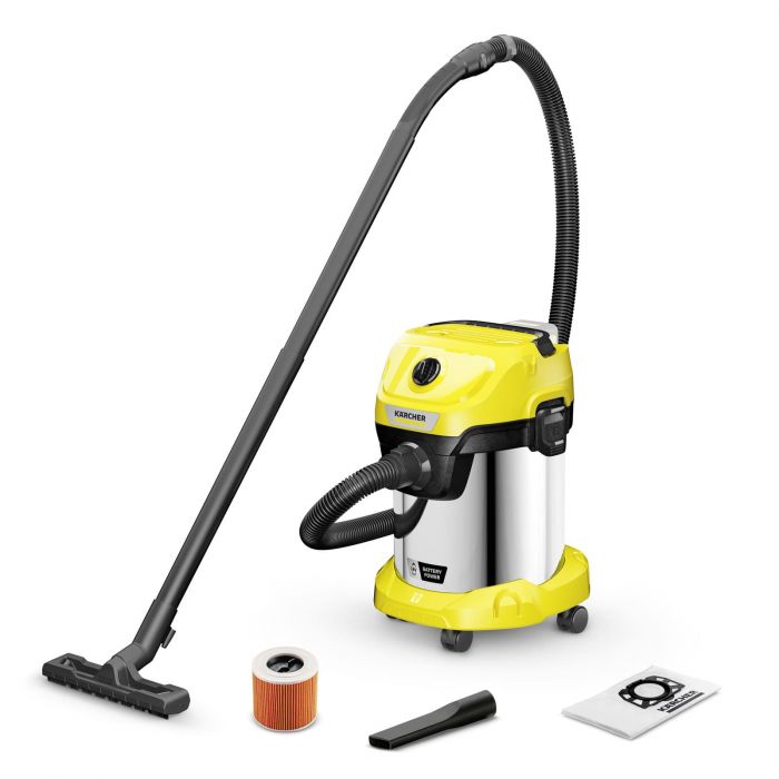 Пилосос професійний акумуляторний  Karcher WD 3-18 S V-17/20 18В 110мБар контейнер 17л без АКБ та ЗП