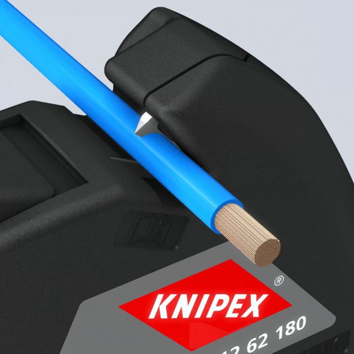 Знімач ізоляції KNIPEX, автоматичний, 0.2-6мм2 кусачки, регулювання довжини, 180мм, 0.151кг