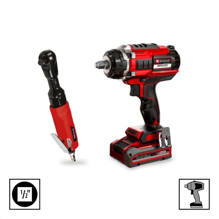 Набір ударних торцевих головок Einhell 80мм 1/2" крейда, вимірювач протектора кейс 3шт