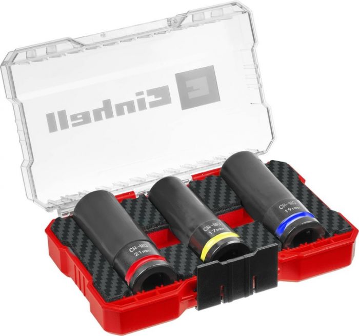 Набір ударних торцевих головок Einhell 80мм 1/2" 3шт кейс 0.78кг