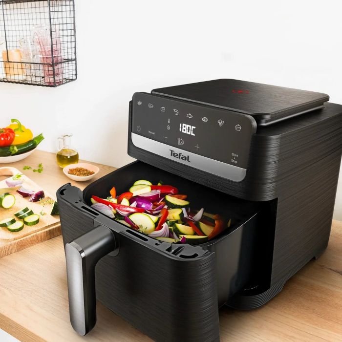 Мультипіч Tefal Easy Fry Mega Compact, 1700Вт, чаша-7.5л, сенсорне керув., 8 програм, пластик, чорний