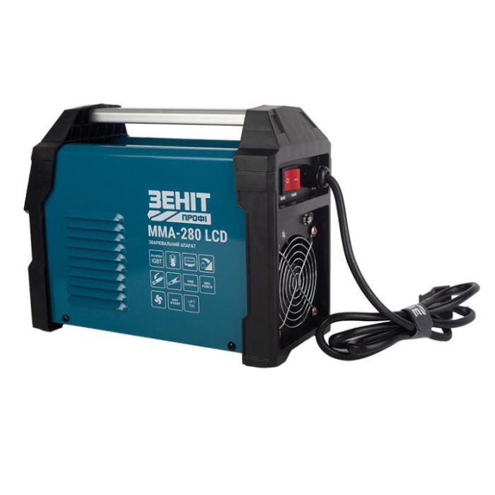 Зварювальний апарат інверторний Зеніт Профі MMA-280 LCD 20-280А 6.2кВА 220В IP21S 3.5кг