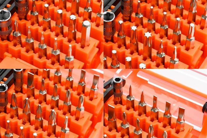 Біти Neo Tools, 1/4", бітотримач, прецизійні, CrV, набір 45шт