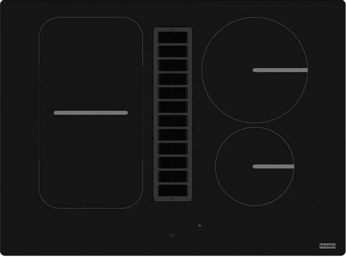 Варильна повверхня Franke індукційна, 70см, розширена зона, вбудована витяжка, Booster, 1050м.куб/год, A++, автовідключення, чорний