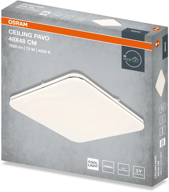 Світильник накладний OSRAM CEILING PAVO 480мм  Square 72Вт 4000K