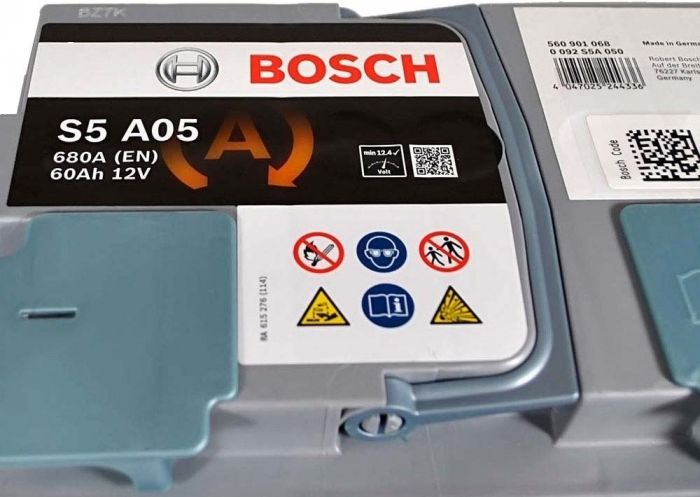 Акумулятор Bosch S5 AGM 12В 60А·год 680А R+ (0 092 S5A 050)