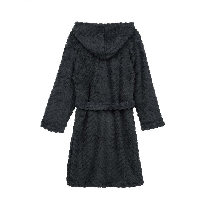 Халат жіночий ARDESTO Zigzag, розмір L/XL, 100% поліестер, сірий