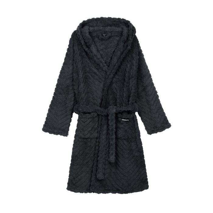 Халат жіночий ARDESTO Zigzag, розмір S/M, 100% поліестер, сірий