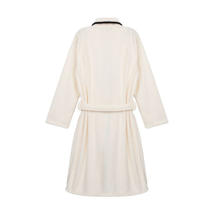 Халат жіночий ARDESTO Stripe, розмір XXL, 100% поліестер, білий