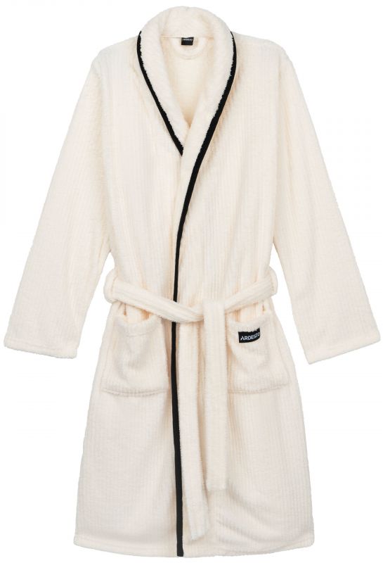 Халат жіночий ARDESTO Stripe, розмір XXL, 100% поліестер, білий