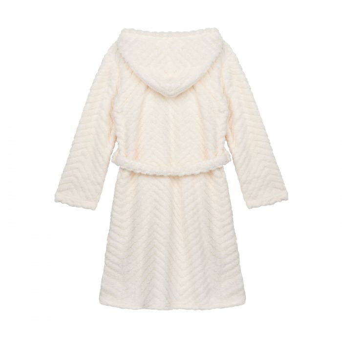 Халат жіночий ARDESTO Zigzag, розмір L/XL, 100% поліестер, білий