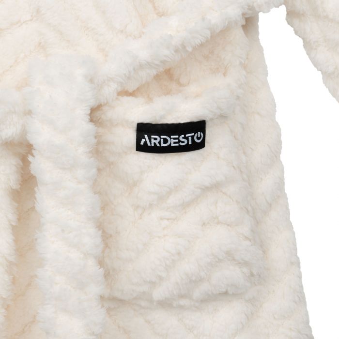 Халат жіночий ARDESTO Zigzag, розмір XXL, 100% поліестер, білий