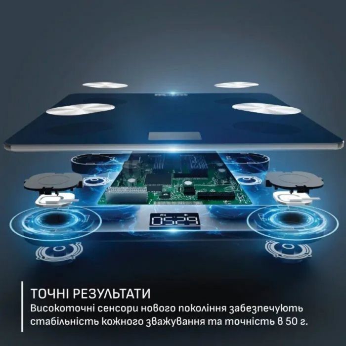 Ваги Tefal підлогові Goodvibes Life+, 180кг, Bluetooth, AAAx3 в комплекті, скло, синій