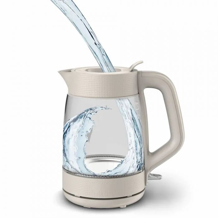 Електрочайник Tefal Morning Glass Kettle, 1.7л, скло, з підсвіткою, бежевий