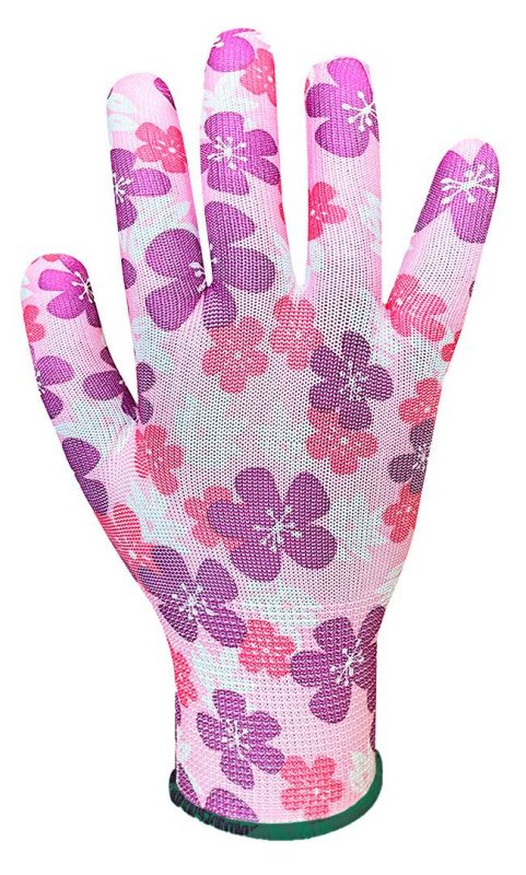 Рукавички робочі Verto, поліестер, р.7, рожевий в квіточку