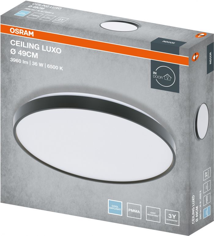 Світильник накладний OSRAM CEILING LUXO 36Вт 6500К чорний