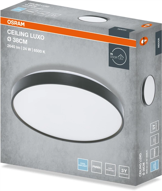 Світильник накладний OSRAM CEILING LUXO 24Вт 6500К чорний
