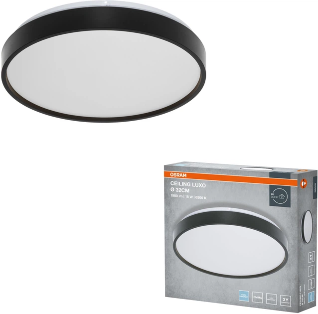 Світильник накладний OSRAM CEILING LUXO 18Вт 6500К чорний