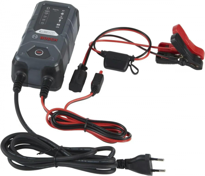Зарядний пристрій Bosch C30, 6/12В, 1.2-120А·год, 3.8А, IP65 (0 189 911 030)