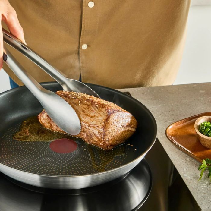 Сковорода ВОК  Tefal Emotion+, 28см, нержавіюча сталь, бакеліт, чорний