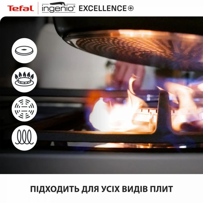 Набір посуду Tefal Ingenio Excellence+, 13 предметів, алюміній, нержавіюча сталь, бакеліт, чорний
