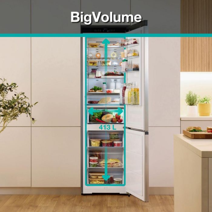Холодильник з нижн. мороз. камерою Gorenje, 203х66х60см, 2 двері, 283(130)л, А+, Total NF, Зона св-ті, Інвертор, Зовн. Дисп, Wi-Fi, білий