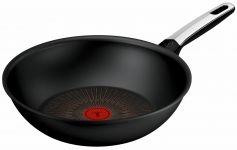 Сковорода ВОК Tefal Excellence Fusion,28см, алюміній, нержавіюча сталь, бакеліт, чорний