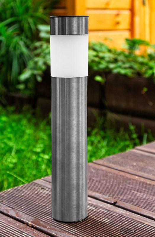 Світильник стовпчик сонячний Neo Tools LED 43см 1.2Вт 8000К IP44 автономний датчик сутінків сірий