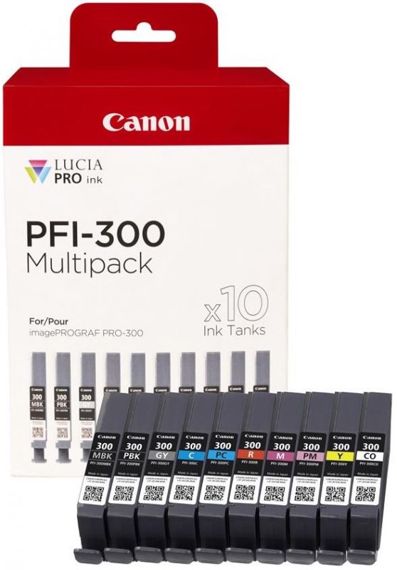 Комплект картриджів струменевих Canon PFI-300 imagePROGRAF PRO-300 M/PM/C/PC/GY/CO/MB/PB/R/Y