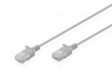 Патч-корд DIGITUS CAT 6 U-UTP Sliim, 3 м, AWG 32/7, Cu, LSZH, сірий