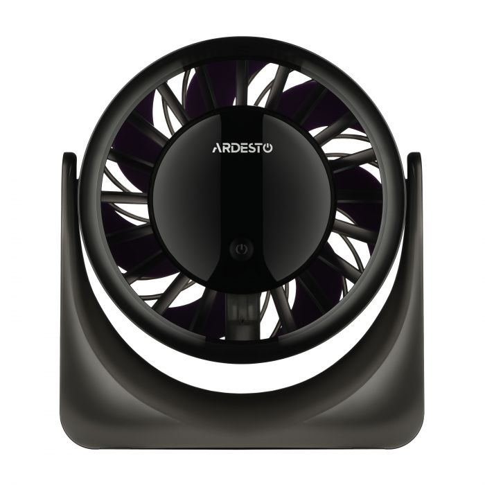 Вентилятор ARDESTO OneBreeze FT-M95B настільний, 12см, дисплей, акумулятор, USB-A Type-C, сірий