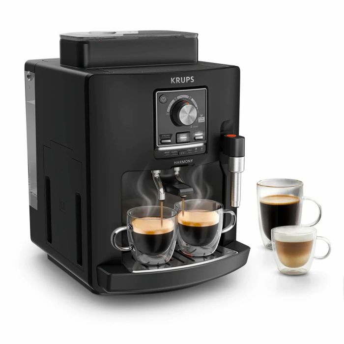 Кавомашина Krups Harmony 1.7л, зерно, ручний капучинатор, мех. керування, авторецептів - 4, свій рецепт, чорний